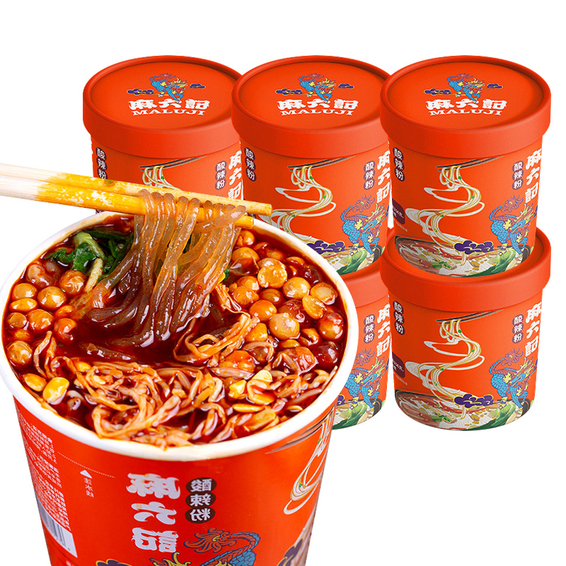 麻六記酸辣粉6桶裝 麻溜記馬六記紅薯粉絲米線(xiàn)沖泡即食夜宵旗艦店